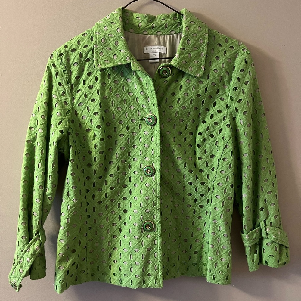 Retro Charter Club 100% Cotton short jacket